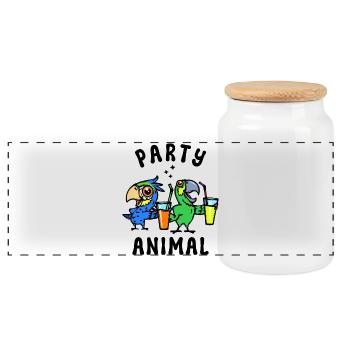 Déclaration de l’Afrique Perroquet Oiseaux Amoureux des animaux - Boîte à biscuits avec couvercle en bois - blanc - Devant