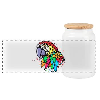 Oiseau, Perroquet, Zoo, Animal, Amoureux Des Animaux, Animal De Compagnie - Boîte à biscuits avec couvercle en bois - blanc - Devant