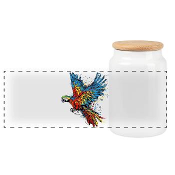 Perroquet, Animal, Oiseau, Animal De Compagnie, Tropical, Afrique, Zoo - Boîte à biscuits avec couvercle en bois - blanc - Devant