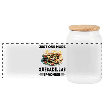 Encore une Quesadillas, c'est promis - Boîte à biscuits avec couvercle en bois - blanc - Devant