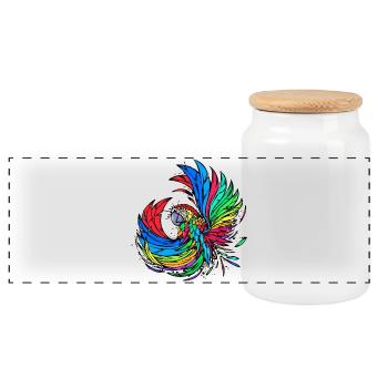 Amoureux des animaux Animaux Oiseau Perroquet Zoo - Boîte à biscuits avec couvercle en bois - blanc - Devant