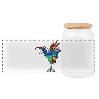 Oiseau, Perroquet, Animal, Amoureux Des Oiseaux, Animaux De Zoo - Boîte à biscuits avec couvercle en bois - blanc - Devant