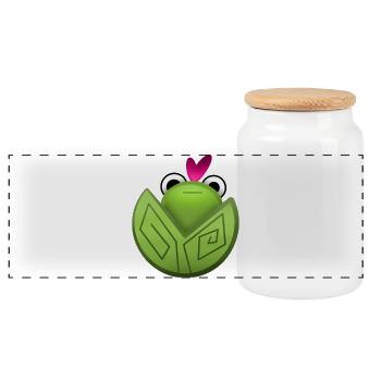 Crôa d'amour! - Panoramic Cookie Jar with Wooden Lid - white - Front