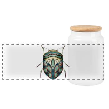 Sphaerocoris annulus fascinating creepy crawly - Panoramic Cookie Jar with Wooden Lid - white - Front