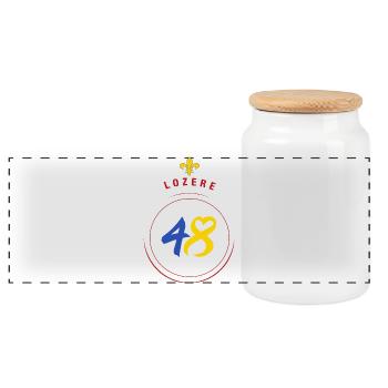 Lozère - Panoramic Cookie Jar with Wooden Lid - white - Front