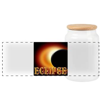 SOLAR ECLIPSE ECLIPSE ASTRONOMY - Panoramic Cookie Jar with Wooden Lid - white - Front