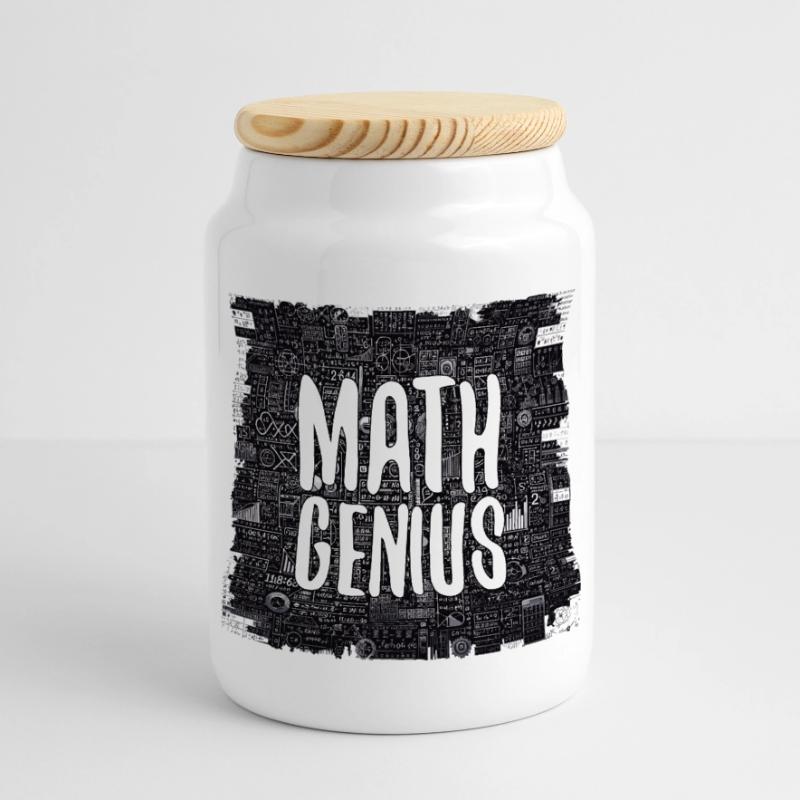Math Genius Math Genius Math Gift Panoramic Cookie Jar with Wooden Lid