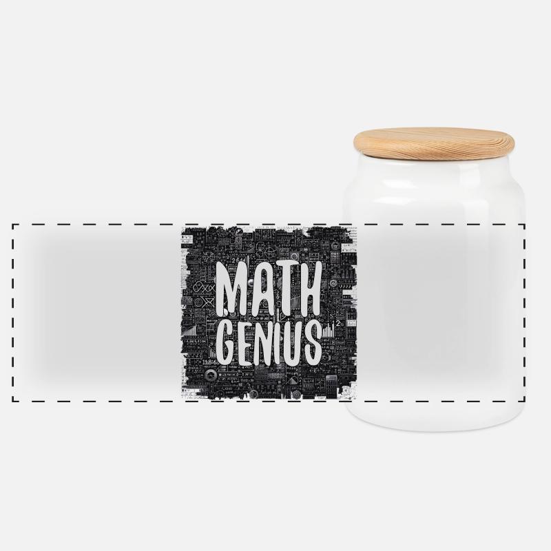 Mathe-Genie Mathematik Genie Mathe Geschenk - Panorama Keksdose mit Holzdeckel - Weiß