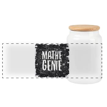 Mathe-Genie Mathematik Genie Mathe Geschenk - Panorama Keksdose mit Holzdeckel - Weiß - Vorne
