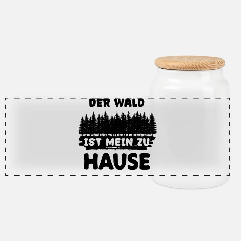 Waldarbeit Forst Statement Holzfäller Baum Holz - Panorama Keksdose mit Holzdeckel - Weiß