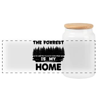 Déclaration de l’arbre forestier forestier bûcheron boiseries - Boîte à biscuits avec couvercle en bois - blanc - Devant