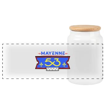 Mayenne - Panorama Keksdose mit Holzdeckel - Weiß - Vorne