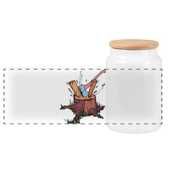 Arbre Cutter Hache Bois Bûcheron Travaux Forestiers - Boîte à biscuits avec couvercle en bois - blanc - Devant