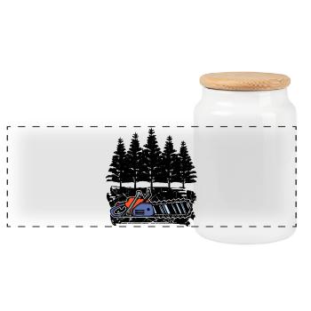 Arbre bois scie bûcheron boiserie arbre cutter - Boîte à biscuits avec couvercle en bois - blanc - Devant