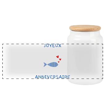 JOYEUX ANNIVERSAIRE - Boîte à biscuits avec couvercle en bois - blanc - Devant