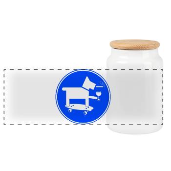 Skateboard-Hund - Panorama Keksdose mit Holzdeckel - Weiß - Vorne