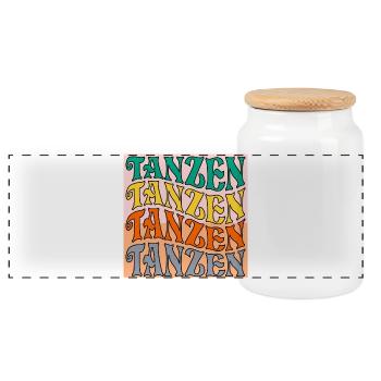 TANZEN TANZSPORT - Panorama Keksdose mit Holzdeckel - Weiß - Vorne