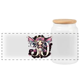 30 Years Fairy Elf Cute Blonde Birthday Gift - Panoramic Cookie Jar with Wooden Lid - white - Front