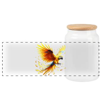 Ara (01) - Boîte à biscuits avec couvercle en bois - blanc - Devant