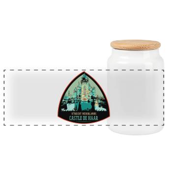 Château de Haar: Élégance hollandaise - Boîte à biscuits avec couvercle en bois - blanc - Devant
