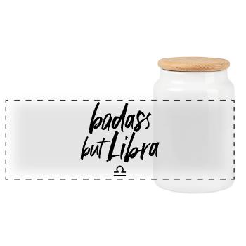 Astro Badass but Libra - Panorama Keksdose mit Holzdeckel - Weiß - Vorne