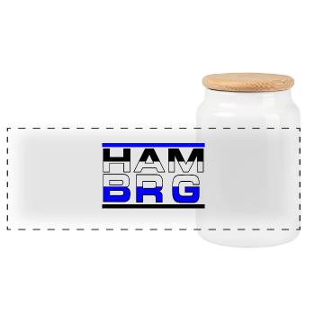 Hambourg , Tradition , Football, HAM BRG (25) - Boîte à biscuits avec couvercle en bois - blanc - Devant