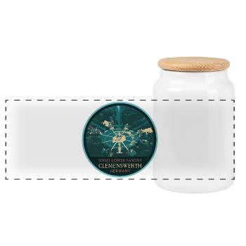 Illustration Château Clemenswerth, Allemagne - Boîte à biscuits avec couvercle en bois - blanc - Devant