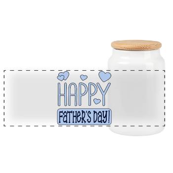 HAPPY FATHERS DAY QUOTE DAD - Panoramic Cookie Jar with Wooden Lid - white - Front