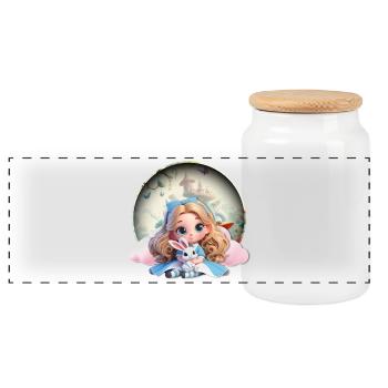Alice's Dreams - Panoramic Cookie Jar with Wooden Lid - white - Front
