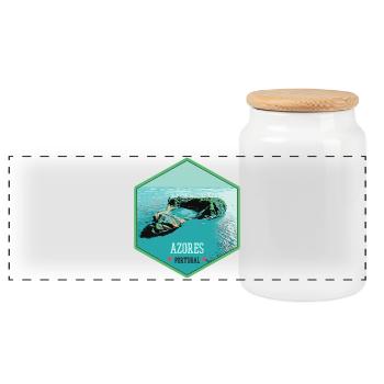 Illustration Îlots Volcaniques, Açores - Boîte à biscuits avec couvercle en bois - blanc - Devant