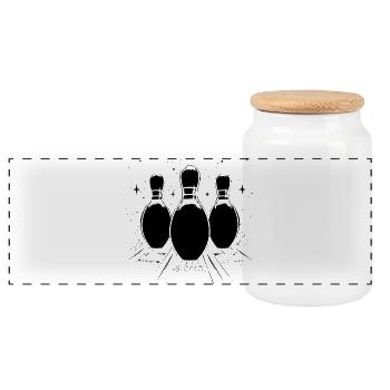 Bowling Liebhaber - Panorama Keksdose mit Holzdeckel - Weiß - Vorne