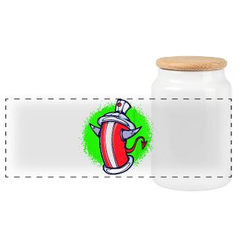 Spraydose Kunst Illustration Graffiti Street Art - Panorama Keksdose mit Holzdeckel - Weiß - Vorne