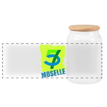 Moselle - Panoramic Cookie Jar with Wooden Lid - white - Front
