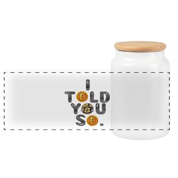 JE VOUS L’AVAIS BIEN DIT - Boîte à biscuits avec couvercle en bois - blanc - Devant