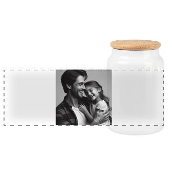 Père et fille s’aiment - Boîte à biscuits avec couvercle en bois - blanc - Devant