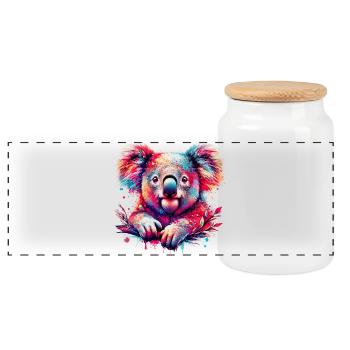 Koala - Panorama Keksdose mit Holzdeckel - Weiß - Vorne