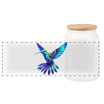 Kolibri - Panorama Keksdose mit Holzdeckel - Weiß - Vorne