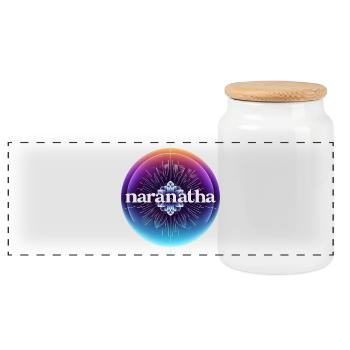 Christ Is Coming Soon - Panoramic Cookie Jar with Wooden Lid - white - Front