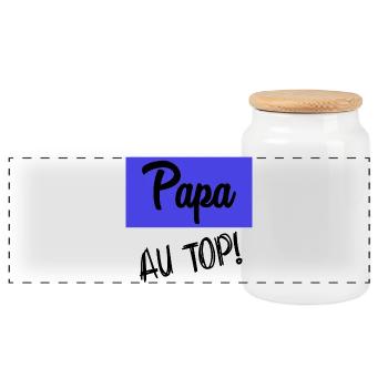 PAPA. VATERTAG - Panorama Keksdose mit Holzdeckel - Weiß - Vorne