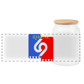 Rhone - Panoramic Cookie Jar with Wooden Lid - white - Front