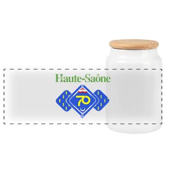 Haute-Saône - Boîte à biscuits avec couvercle en bois - blanc - Devant