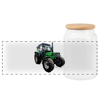 Tractor DX 4.31 - Panoramic Cookie Jar with Wooden Lid - white - Front