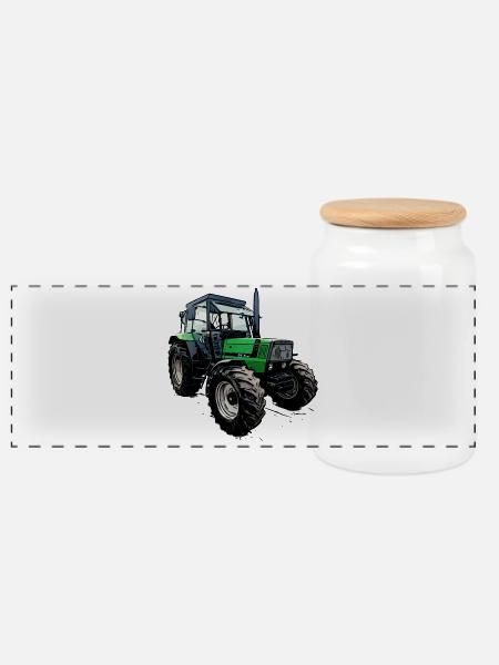 Traktor DX 4.31 - Panorama Keksdose mit Holzdeckel - Weiß