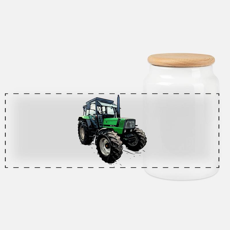 Traktor DX 4.31 - Panorama Keksdose mit Holzdeckel - Weiß