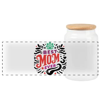 Meilleure maman de tous les temps - Boîte à biscuits avec couvercle en bois - blanc - Devant