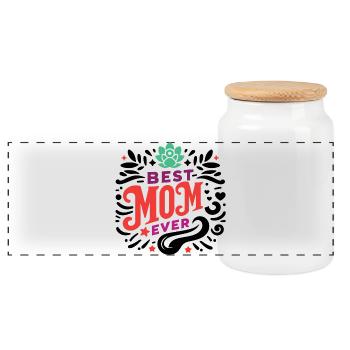 Meilleure maman de tous les temps - Boîte à biscuits avec couvercle en bois - blanc - Devant