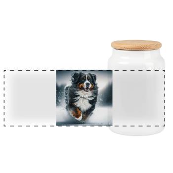Bouvier bernois - Boîte à biscuits avec couvercle en bois - blanc - Devant