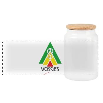 Vosges - Panoramic Cookie Jar with Wooden Lid - white - Front