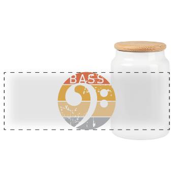rétro guitare basse clef musicien bassiste - Boîte à biscuits avec couvercle en bois - blanc - Devant