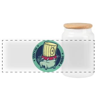 Graffiti Squad 11 - Panoramic Cookie Jar with Wooden Lid - white - Front